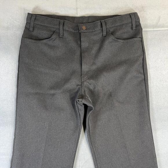 VTG 80s Levis 517 Pants Mens 38x31 Gray Bootcut StaPrest Saddleman Made in USA - Picture 2 of 9